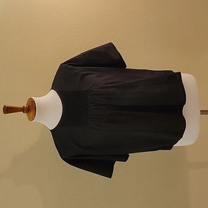 Smocked black Everlane blouse